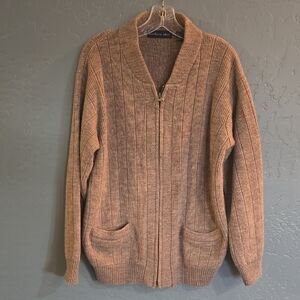 Men's Tan Zip-Up Sweater